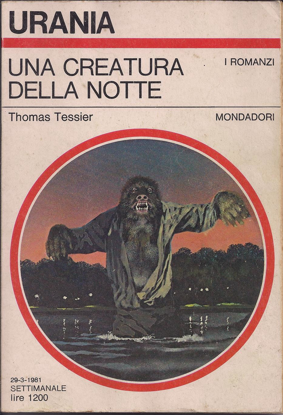 La copertina di Una creatura della notte di Thomas Tessier